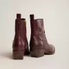 Botas bajas Debbie para mujer en piel burdeos