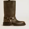 Botas Kurt de piel negra con hebilla plateada