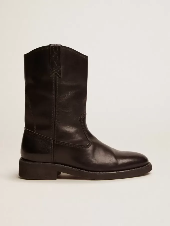 Botas moteras de piel negra