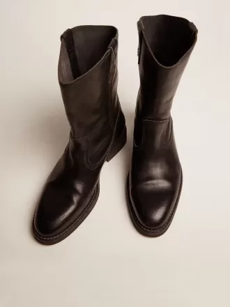 Botas moteras de piel negra