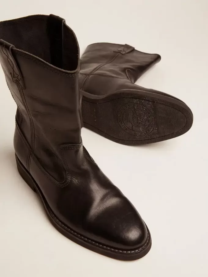 Botas moteras de piel negra