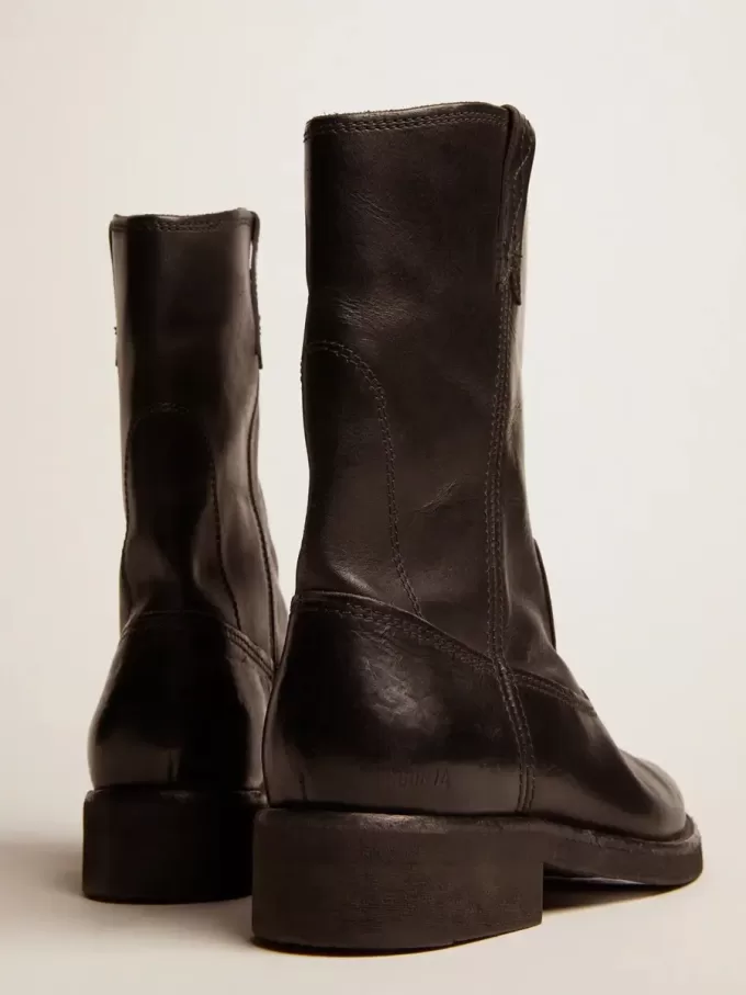 Botas moteras de piel negra