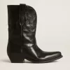 Botas Wish Star bajas en piel negra con estrella negra Botas Wish Star bajas en piel negra con estrella negra