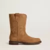 Botas Wish Young en ante camel con bordado de estrellas Botas Wish Young en ante camel con bordado de estrellas