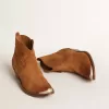 Botines juveniles en ante color coñac