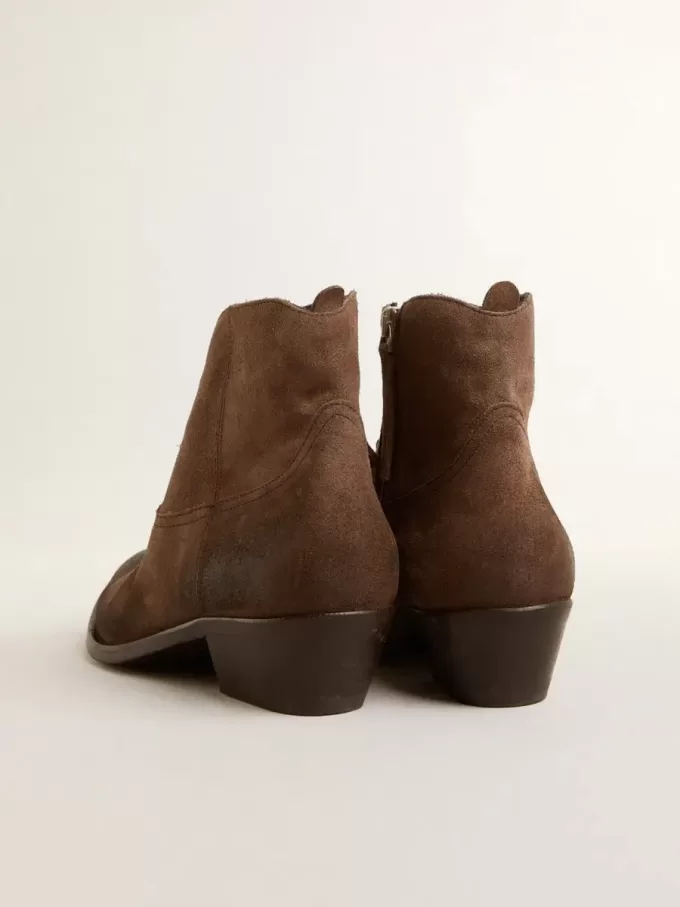 Botines juveniles en ante marrón oscuro Botines juveniles en ante marrón oscuro