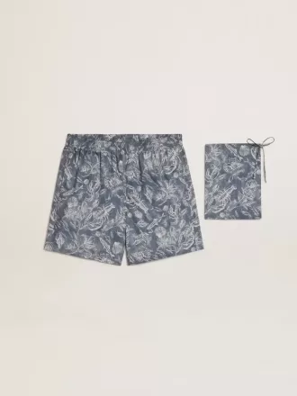 Boxers para hombre con estampado marino azul claro y blanco
