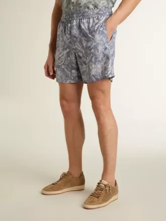 Boxers para hombre con estampado marino azul claro y blanco