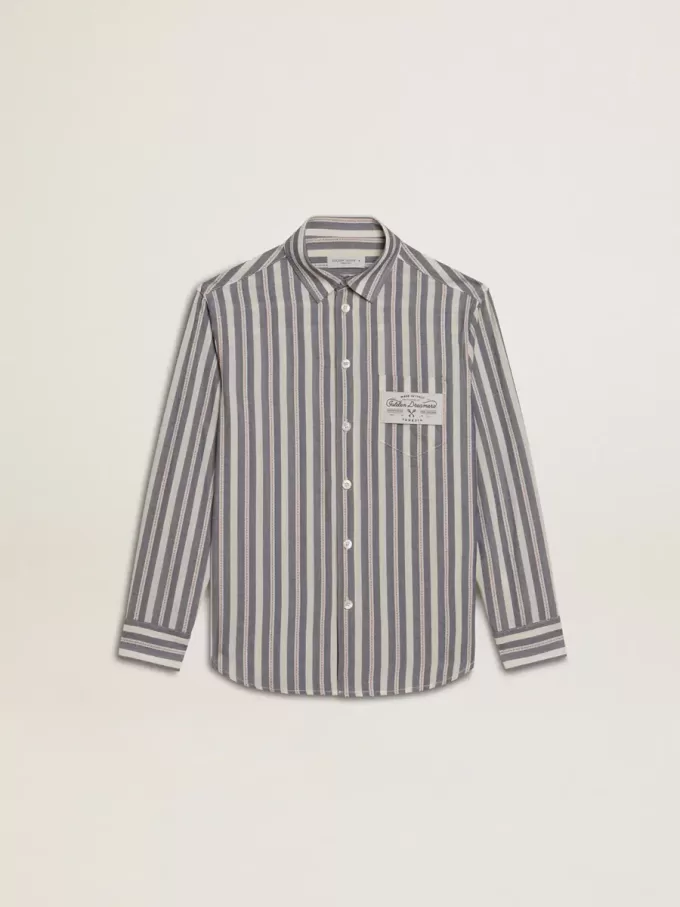 Camisa a rayas para niño con detalle Golden Dreamers en el bolsillo