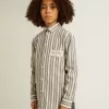 Camisa a rayas para niño con detalle Golden Dreamers en el bolsillo