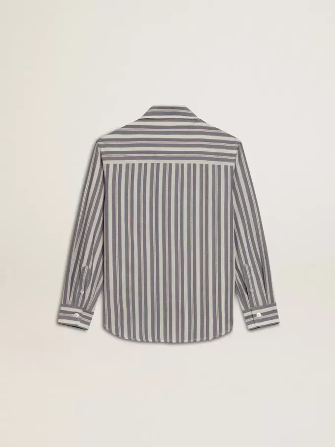 Camisa a rayas para niño con detalle Golden Dreamers en el bolsillo