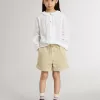Camisa blanca de algodón con bordado inglés para niña Camisa blanca de algodón con bordado inglés para niña