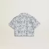 Camisa corta blanca para niña con estampado azul Camisa corta blanca para niña con estampado azul