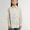 Camisa de algodón para niña con estampado floral multicolor