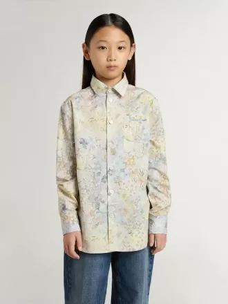 Camisa de algodón para niña con estampado floral multicolor