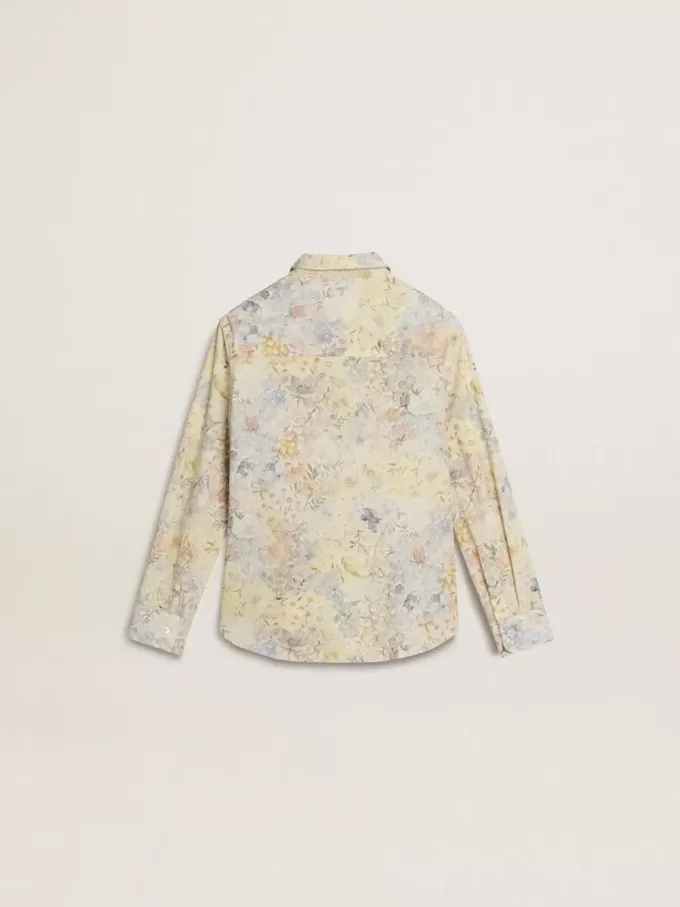 Camisa de algodón para niña con estampado floral multicolor