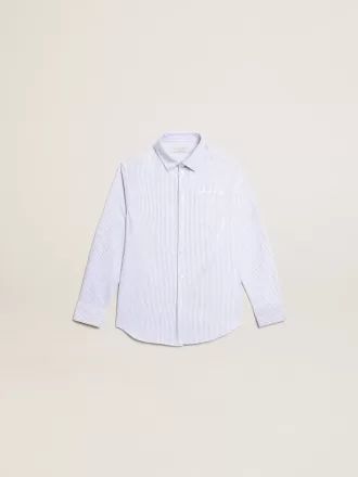 Camisa de niño con rayas azul claro