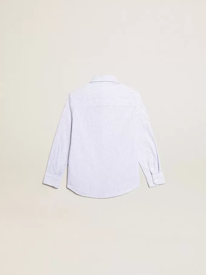 Camisa de niño con rayas azul claro