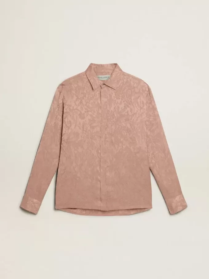 Camisa rosa de viscosa para mujer con estampado floral Camisa rosa de viscosa para mujer con estampado floral