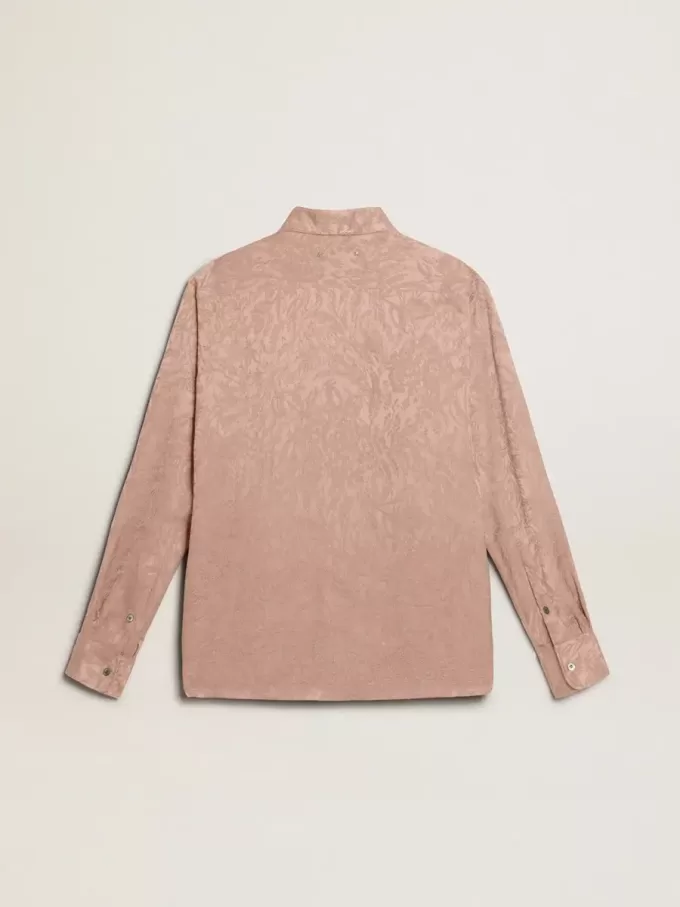 Camisa rosa de viscosa para mujer con estampado floral Camisa rosa de viscosa para mujer con estampado floral