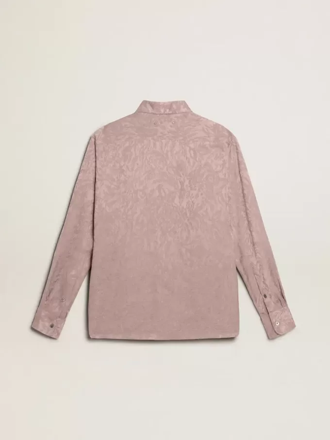 Camisa rosa de viscosa para mujer con estampado floral Camisa rosa de viscosa para mujer con estampado floral