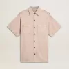 Camisa vaquera oversize para mujer teñida en rosa