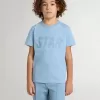 Camiseta azul claro para niño con estampado
