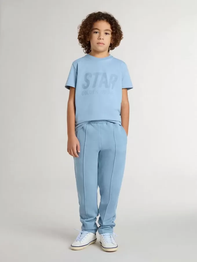Camiseta azul claro para niño con estampado