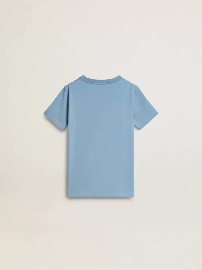 Camiseta azul claro para niño con estampado