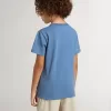 Camiseta azul para niño con estampado blanco Camiseta azul para niño con estampado blanco