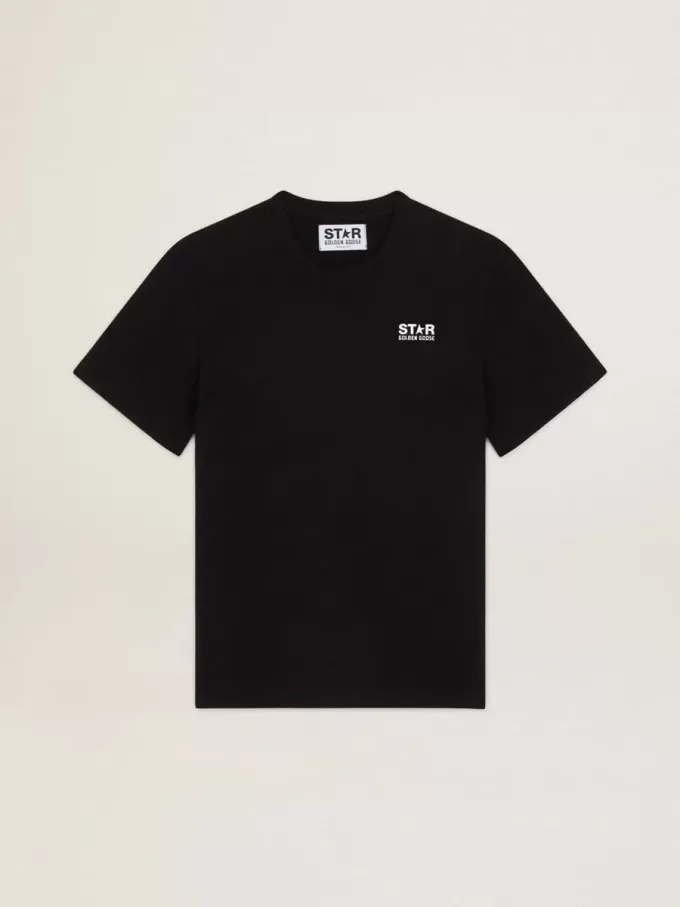 Camiseta Black Star Collection con logotipo y estrella blancos en contraste