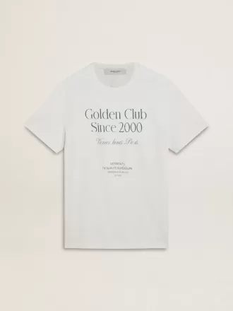 Camiseta blanca de algodón para hombre con estampado verde