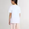 Camiseta blanca de algodón para niños con estampado plateado Camiseta blanca de algodón para niños con estampado plateado