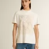 Camiseta blanca de mujer con estampado floral