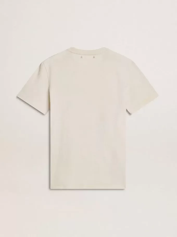 Camiseta blanca de mujer con estampado floral