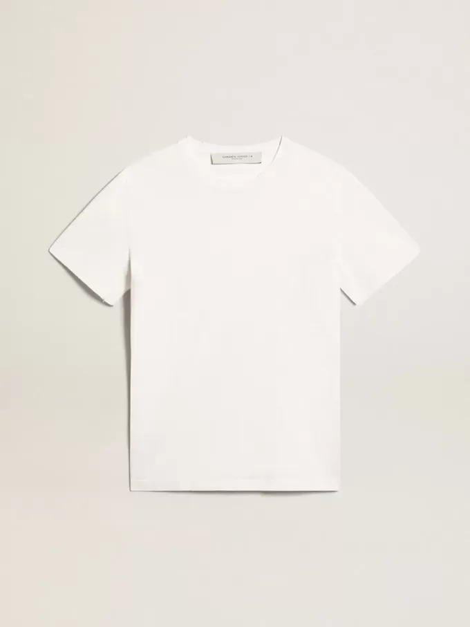 Camiseta blanca para hombre con efecto desgastado Camiseta blanca para hombre con efecto desgastado