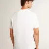 Camiseta de algodón blanco desgastado para hombre con letras negras