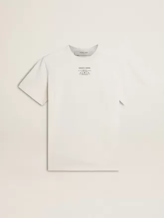 Camiseta de algodón blanco desgastado para mujer con letras negras