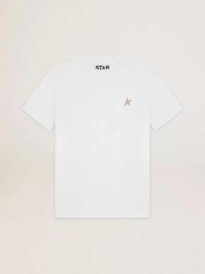 Camiseta de la colección White Star con estrella dorada brillante en la parte delantera