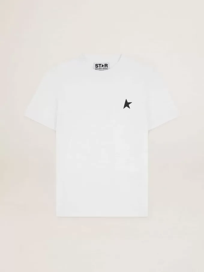Camiseta de la colección White Star con estrella negra en la parte delantera Camiseta de la colección White Star con estrella negra en la parte delantera