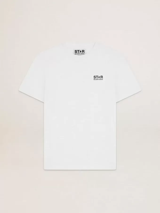 Camiseta de la colección White Star con logotipo y estrella negros en contraste