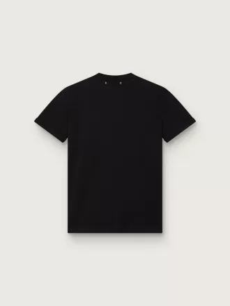 Camiseta de mujer de corte regular y efecto desgastado en color negro