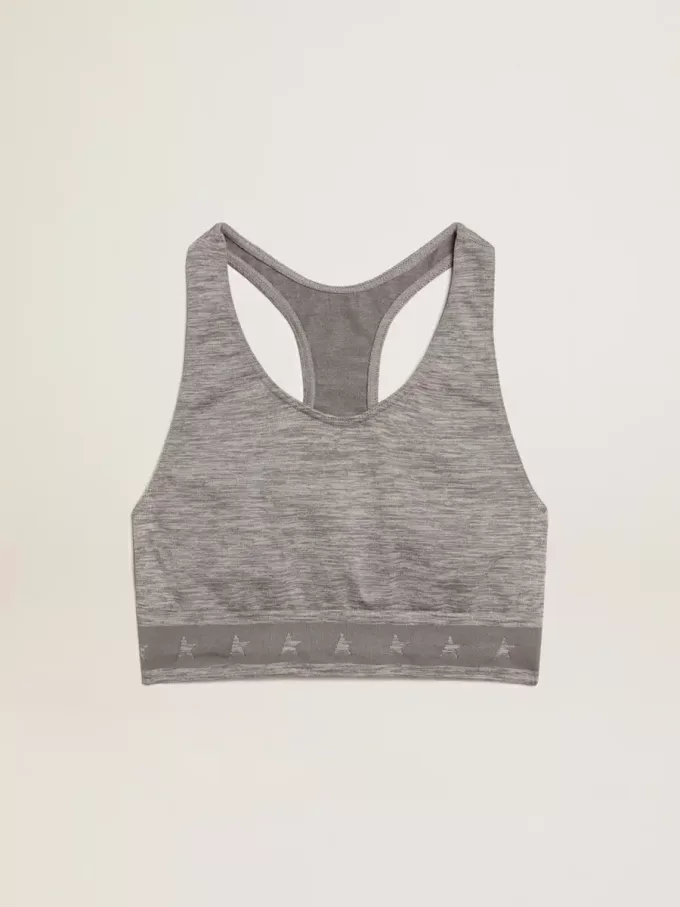 Camiseta deportiva gris jaspeado
