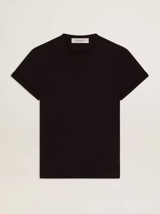 Camiseta desgastada Golden Collection en negro vintage