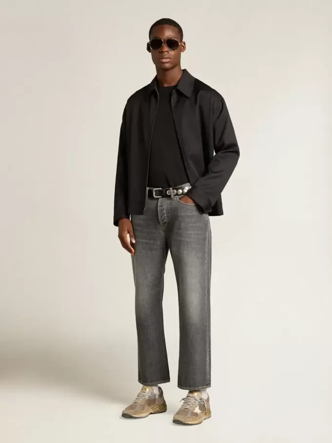 Camiseta desgastada Golden Collection en negro vintage