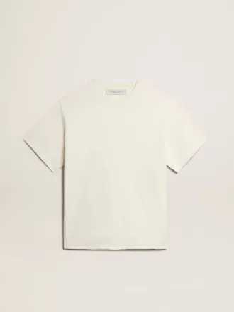 Camiseta en blanco envejecido con logotipo invertido en la espalda – Jersey Capsule
