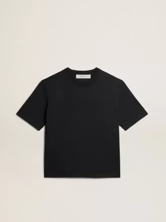 Camiseta en negro lavado con logotipo invertido en la espalda – Jersey Capsule