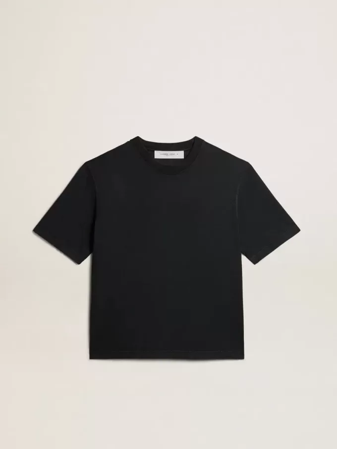 Camiseta en negro lavado con logotipo invertido en la espalda – Jersey Capsule