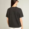 Camiseta en negro lavado con logotipo invertido en la espalda – Jersey Capsule