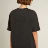 Camiseta en negro lavado con logotipo invertido en la espalda – Jersey Capsule